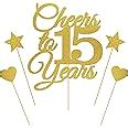 SVM CRAFT® Cheers to 15 Years- Happy 15th Birthday Cake Topper, Hello ...
