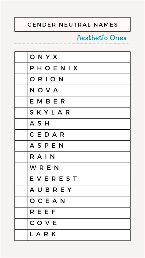 Printable List Of Gender Neutral Names - Printables Hub