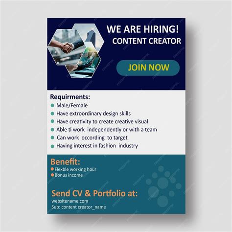 Premium Vector | Job Advertisement Flyer Design