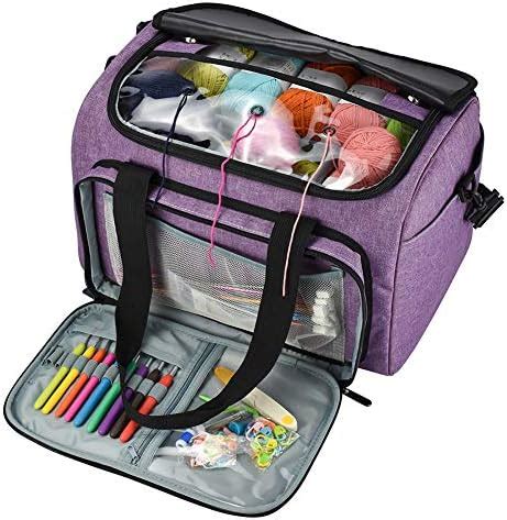 Kani Knitting Bag, Knitting Wool Yarn Tote Storage Bag with Shoulder ...