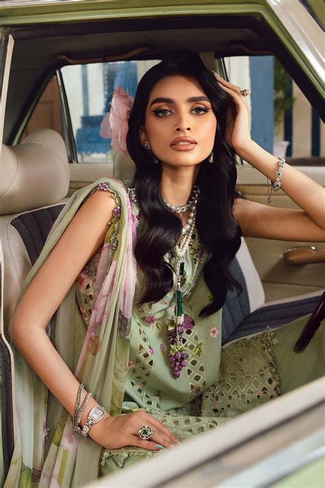 Green Embroidered Cambric Pakistani Suit | MARIA.B MPT-2706-A | Fall ...