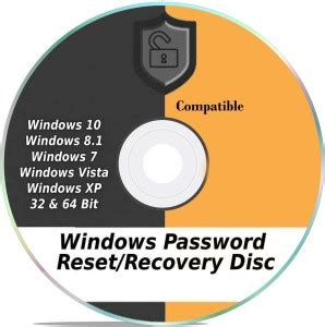 COMPATIBLE Windows Password Reset Recovery Disk Windows 10, 8.1, 7 ...
