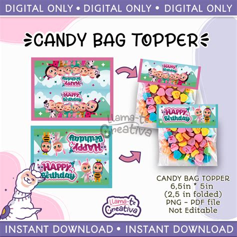 Cry Babies Candy Bag topper, Instant Download, not editable - LlámaTe ...