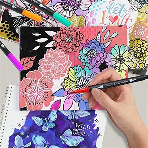 120 Colors Dual Tip Brush Pens Fineliners Art Markers, Watercolor ...