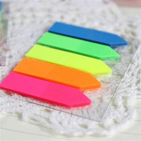 GOSSAR Sticky Notes 5 Colours Mini Text Highlighter Strips Neon Index ...