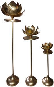 Double Decor Solutions Double Decor Solutions Metal Lotus Design Diya ...