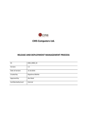 CMS BRM 02 Process - Notes - CMS Computers Ltd. CMS Computers Ltd ...
