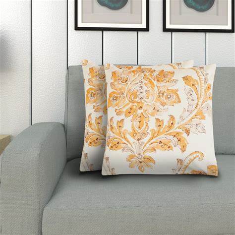 Buy Lavish Damask Printed Cushion Covers - Set of 2 - 40 x 40 cm from ...