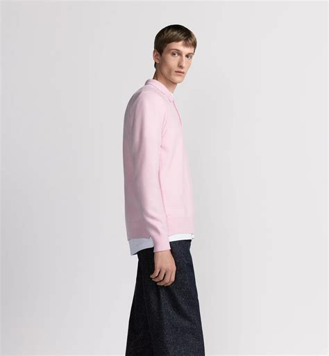 Dior Icons Long-Sleeved Polo Shirt Pink Cashmere Jersey | DIOR