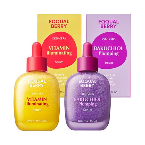 Eqqualberry Bakuchiol And Vitamin C Serum Set Anti Aging Brightening ...