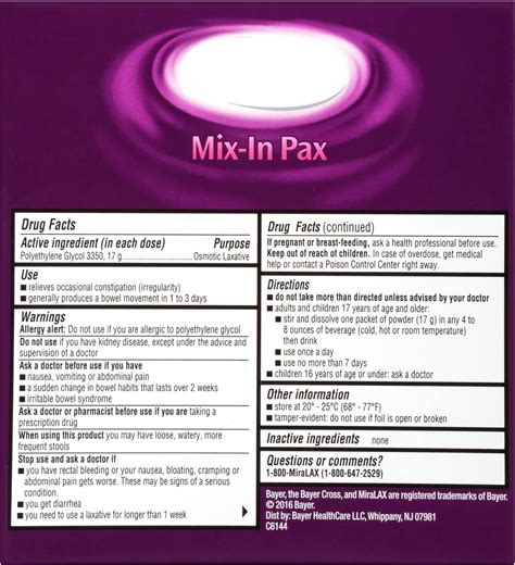 MiraLAX, Laxative Powder Packets Packets per Box, 0.5 Ounce - LifeIRL