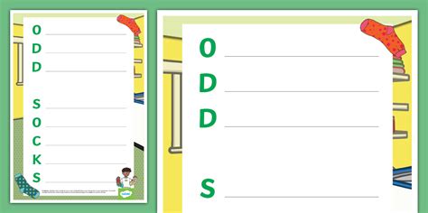 Anti-Bullying Odd Socks Acrostic Poem Activity - Twinkl