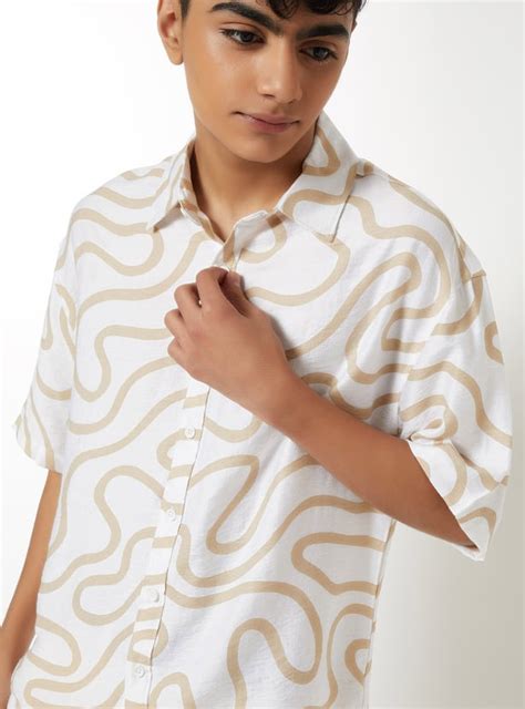 Buy Boys Printed Oversized Resort Shirt Online at just Rs. 599.0 ...