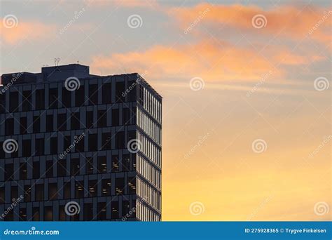 Top Floors of a High Rise at Sunset.. Editorial Image - Image of white ...