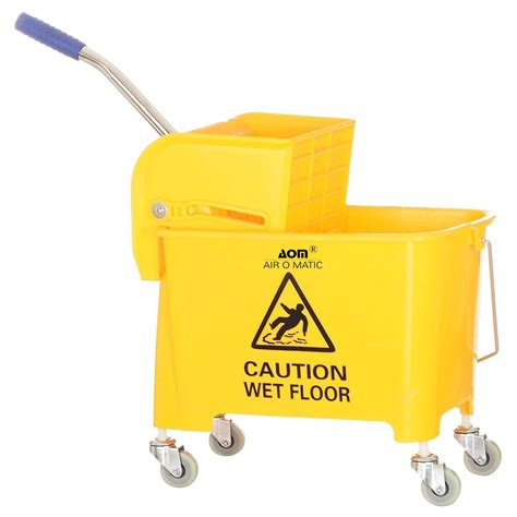 AIR O MATIC Mop Bucket Wringer Trolley 20 Ltr. (Yellow) : Amazon.in ...
