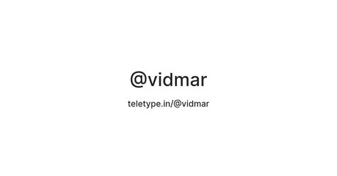 @vidmar — Teletype