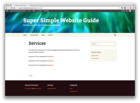 Image result for WordPress Sub Page