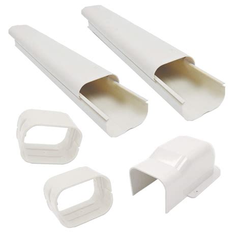 Jeacent 4" W 7.5'Ft Mini Split PVC AC Line Set Cover Kit for Central ...