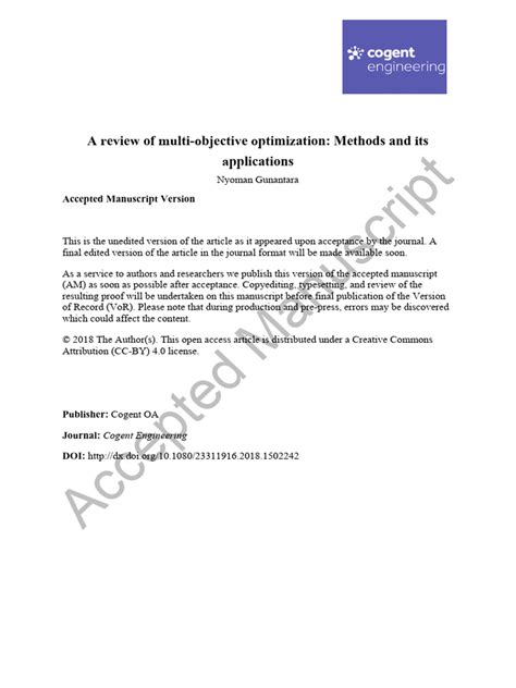 Image result for Multi-Objective Optimization Methods