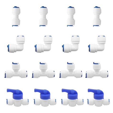 Beduan Water Push to Connect Quick Connect Fitting 1/4" Tube OD for RO ...