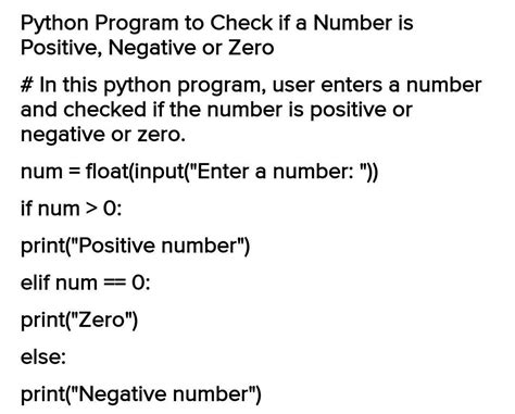 Python program to find the number is positive or negative plz only ...