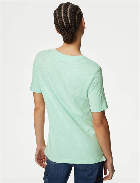 Buy Embroidered Pure Cotton T-Shirt at Marks & Spencer
