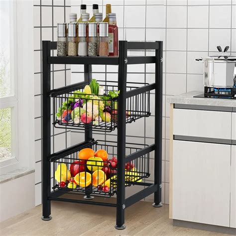 Kitchen Racks: Gellan 24" H x 15" W x 11.8" D Kitchen Storage Rack ...