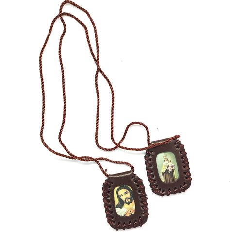 Escapulario en Cuero sagrado Corazon, Virgen del India | Ubuy