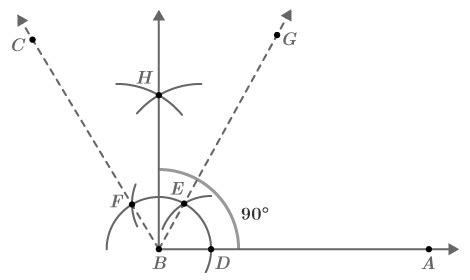 Image result for Construct an Angle of 90 Using Compass