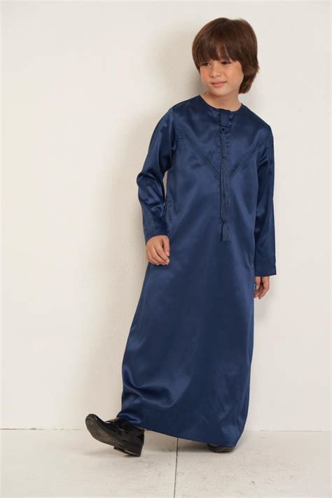 Emarati kids thobe - Navy Blue | Hijazi