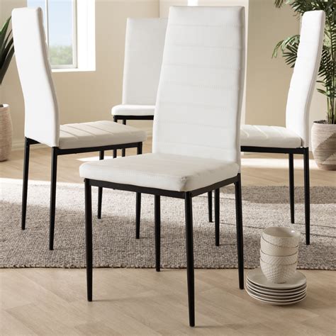 Modern White Leather Dining Chair at Jamie Spinelli blog
