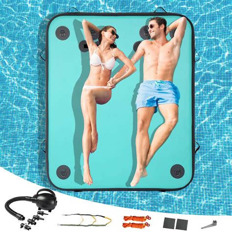 Ktaxon Inflatable Floating Dock, 5FT x 6FT Heavy-Duty Water Inflatable ...