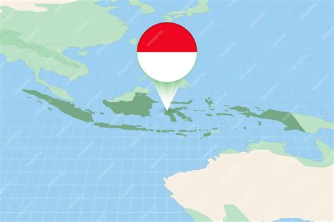 Premium Vector | Map illustration of indonesia with the flag cartographic illustration of indonesia