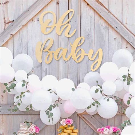 Staraise Wood Baby Sign Baby Shower Banner for 1st Birthday Backdrop ...