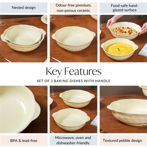 Set Of 2 Baking Dishes With Handle Online - Premium Baking Dish | Nestasia