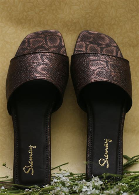 Get All Over Snakeskin Effect Slides at ₹ 1099 | LBB Shop