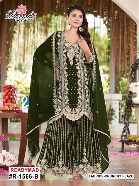 Ramsha R 1565 A To D Crunchy With Embroidery Pakistani Salwar Kameez