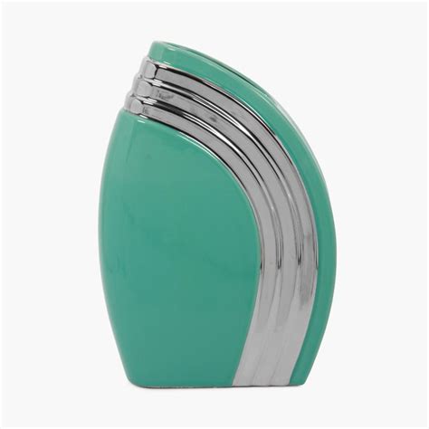 Buy Splendid Teal And Silver Vase from Home Centre at just INR 1599.0