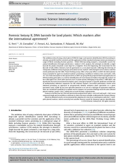 Image result for Forensic Botany DNA Barcoding