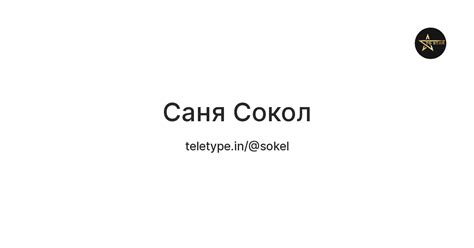 Саня Сокол — Teletype