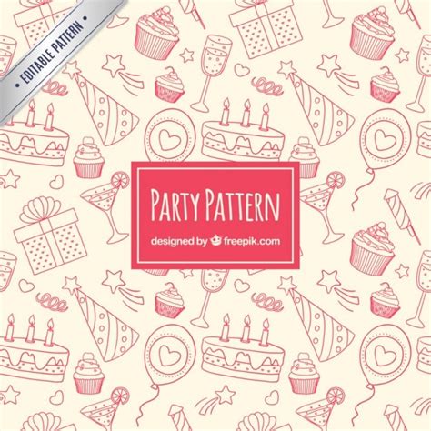 Sketchy party pattern | Free Vector