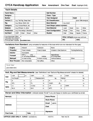 2015 Form UK Clyde Yacht Clubs Association Handicap Application Fill ...