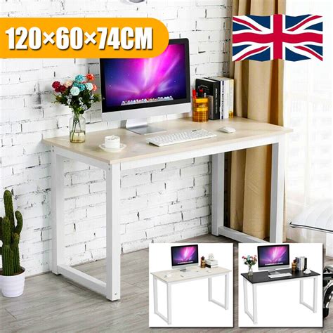 Buy Computer Home Office Desk Corner Wooden Metal Desktop Table PC ...