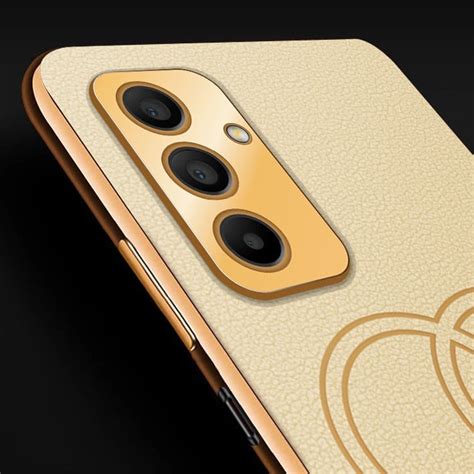 Vaku ® Samsung Galaxy M34 5G Skylar Leather Pattern Gold Electroplated ...