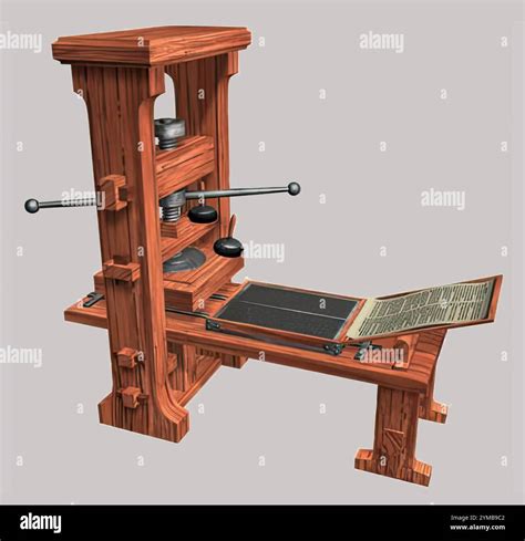 7408. The first printing press invented by Johanes Gutenberg in Mainz ...