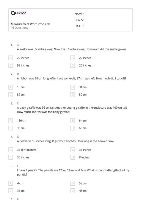 Measurement Word Problems Using the Ladder Method 的图像结果