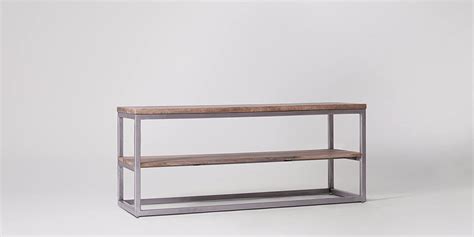 Murliwala Bardot TV unit In Aged steel Base and light oak top : Amazon ...