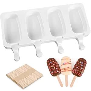 SAKOLLA Popsicle Silicone Mold, 4 Cavities Ice Pop Mold, Silicone Ice ...