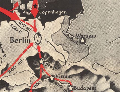 The Routes To Berlin, 1943 - Old World War 2 Map (with a Sad Little Hi ...