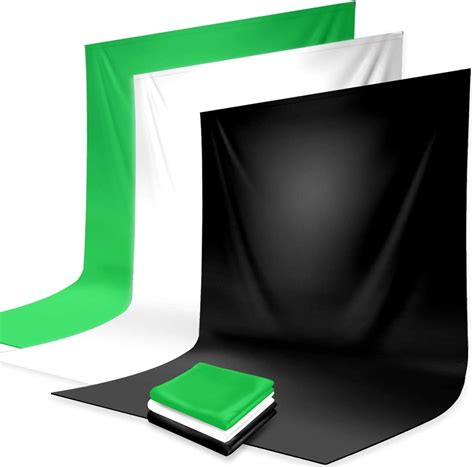 Hiffin 8 x 12 FT 3 PCS | Black | White | Green LEKERA Backdrop Photo ...
